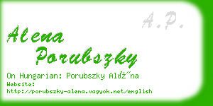 alena porubszky business card